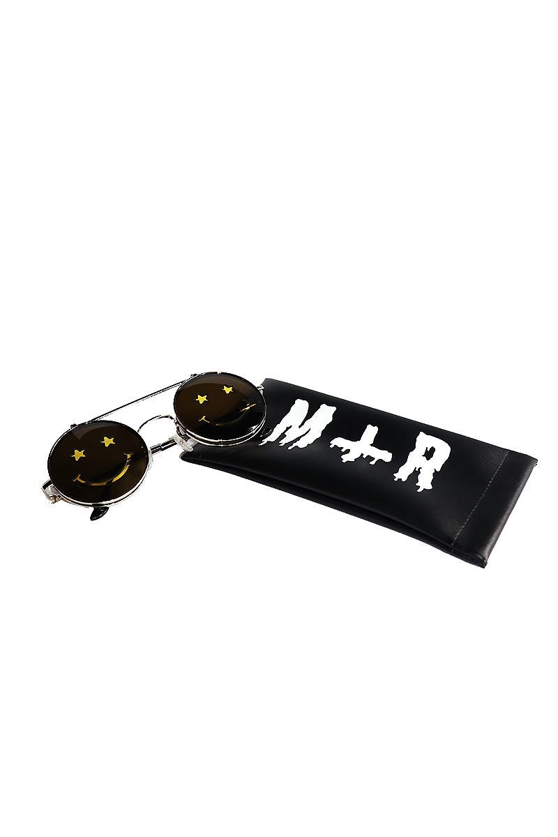 Smile Boston Rim Flip Up Sunglasses-Yellow