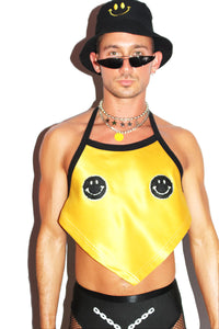 Happy Handkerchief Crop Tank- Gold