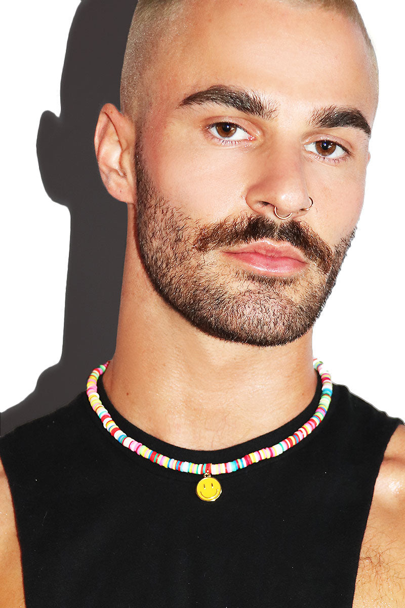 Smile Vegan Puka Shell Candy Necklace - Yellow