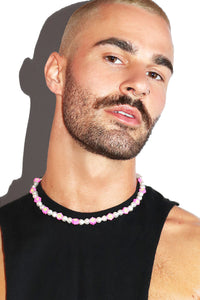 Smile Pearl Flowers Necklace - Pink