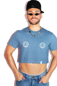 Smile Pasties Crop Tee-Blue