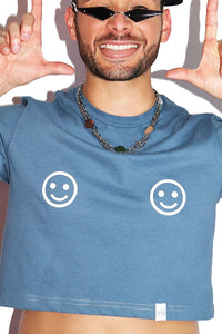 Smile Pasties Crop Tee-Blue