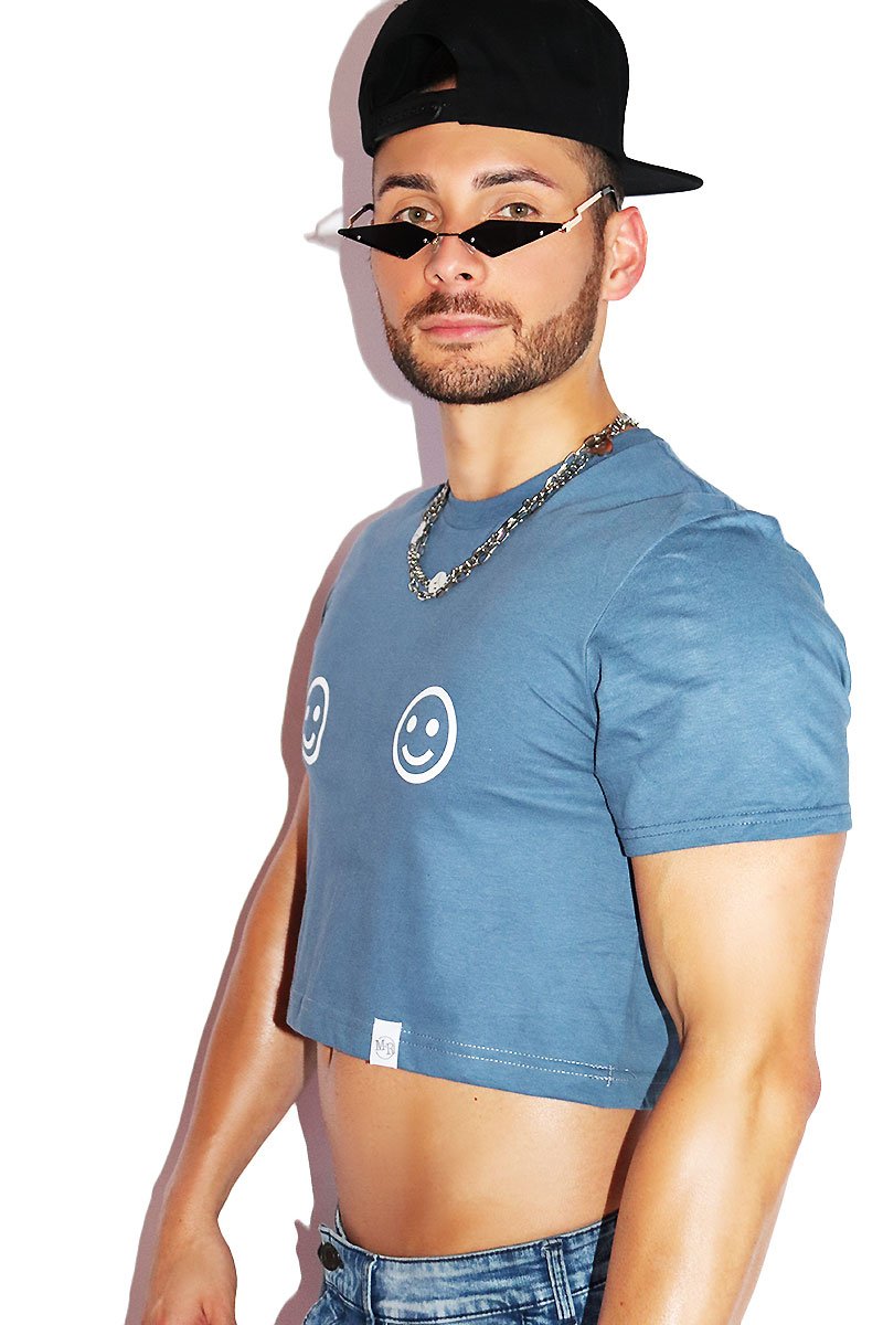 Smile Pasties Crop Tee-Blue
