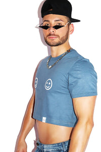 Smile Pasties Crop Tee-Blue