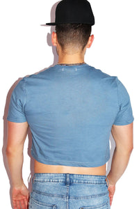 Smile Pasties Crop Tee-Blue
