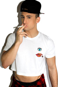 Smoking Hot Crop Tee-White