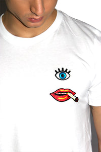 Smoking Hot Crop Tee-White