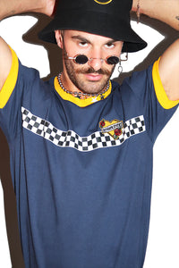 Sorry Mom Ringer Tee-Navy