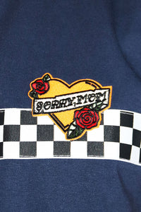 Sorry Mom Ringer Tee-Navy