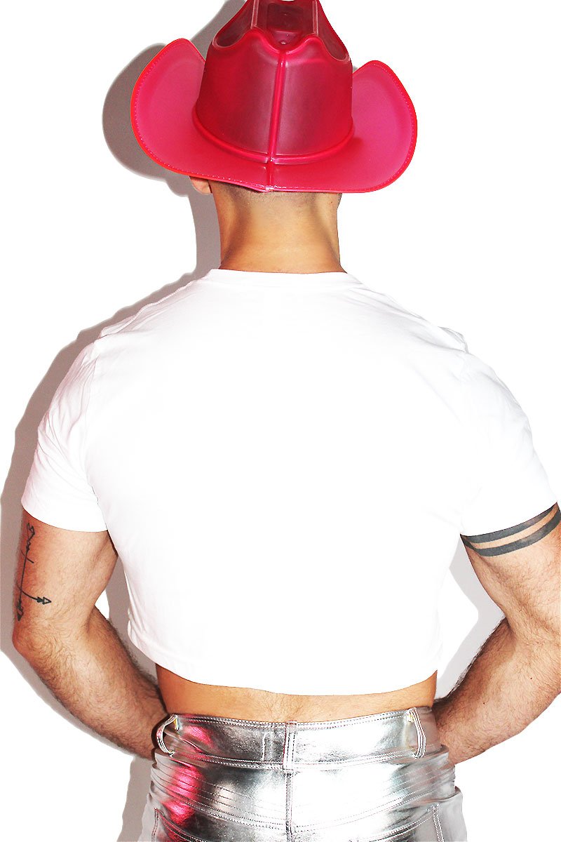 Space Cowboy Crop Tee-White