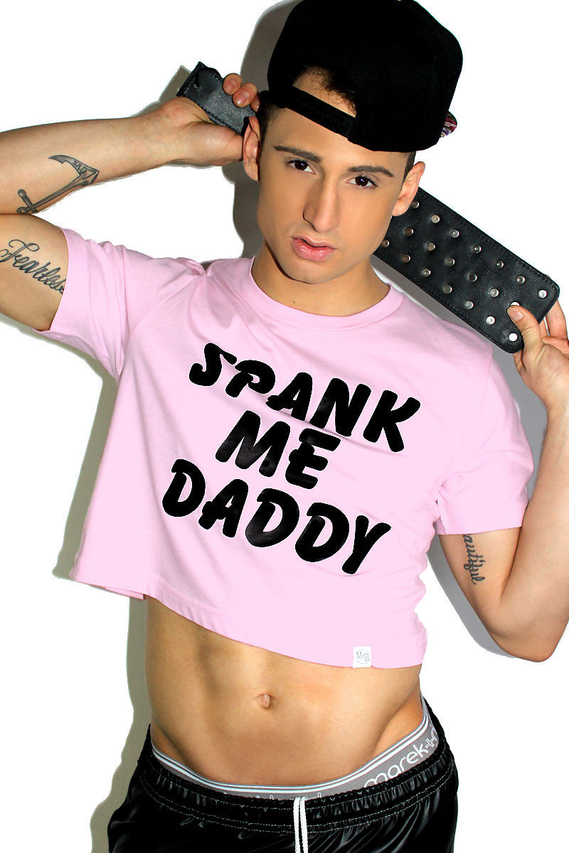 Spank Me Daddy Crop Tee-Pink