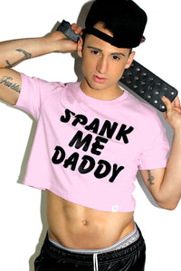 Spank Me Daddy Crop Tee-Pink