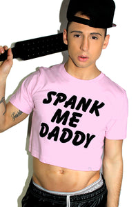 Spank Me Daddy Crop Tee-Pink