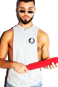 Spank Me Low Arm Shredder Tank-Grey