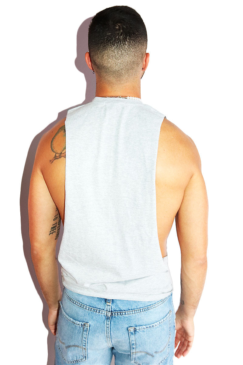 Spank Me Low Arm Shredder Tank-Grey