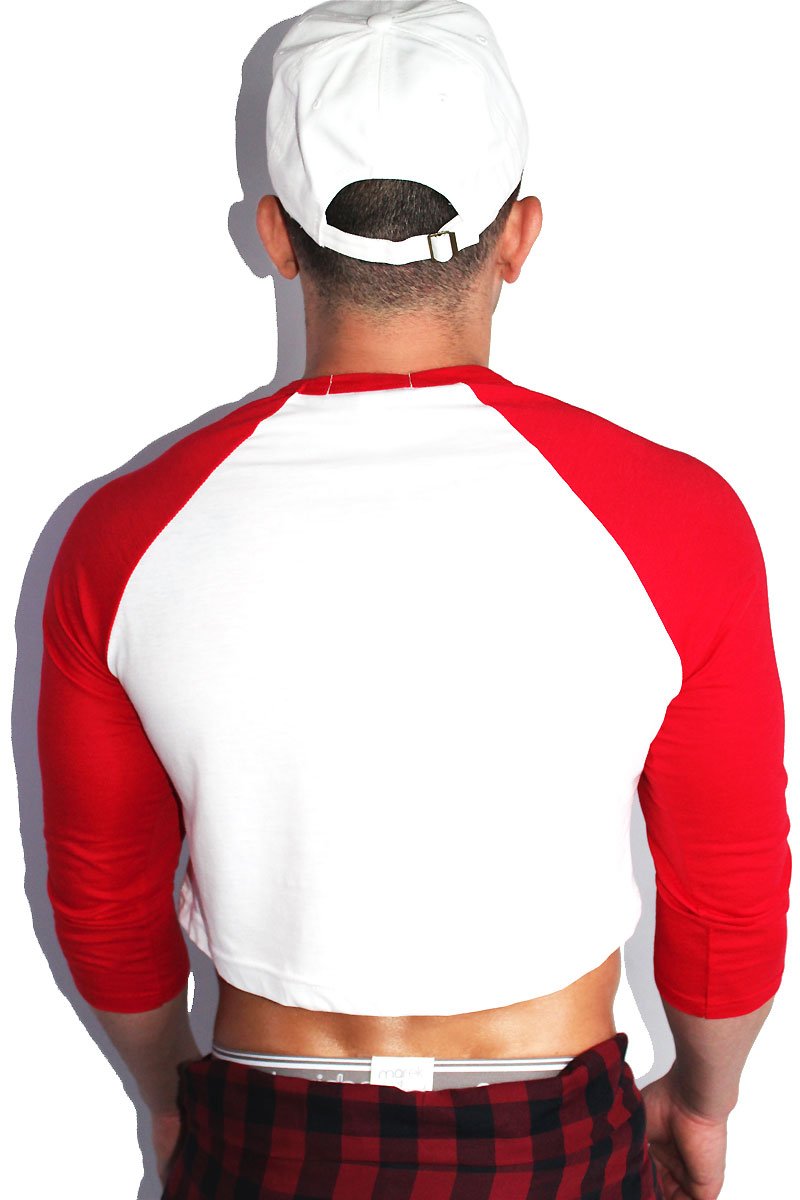 Spell-Book Fuck Me Raglan Crop Tee-Red