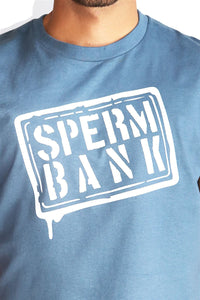 Sperm Bank Crop Tee-Blue