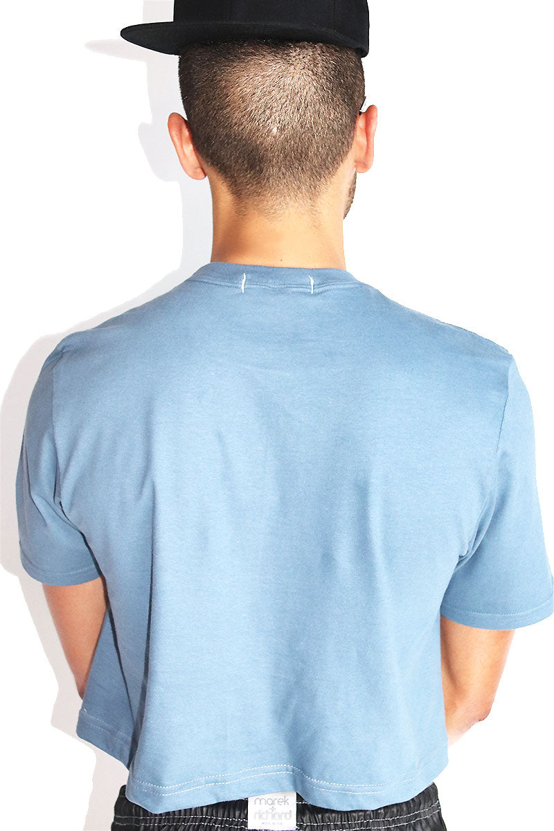Sperm Bank Crop Tee-Blue