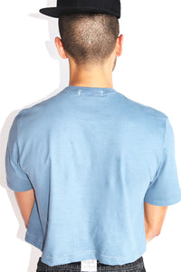 Sperm Bank Crop Tee-Blue