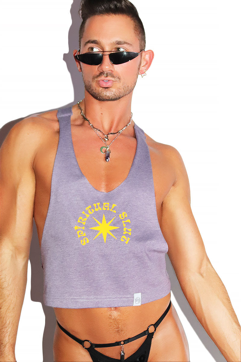 Spiritual Slut Crop String Tank- Purple Heather