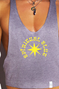 Spiritual Slut Crop String Tank- Purple Heather