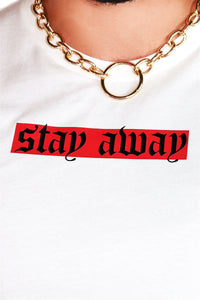 Stay Away Crop Tank-White