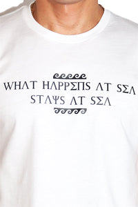 Stays At Sea Crop Tee- White