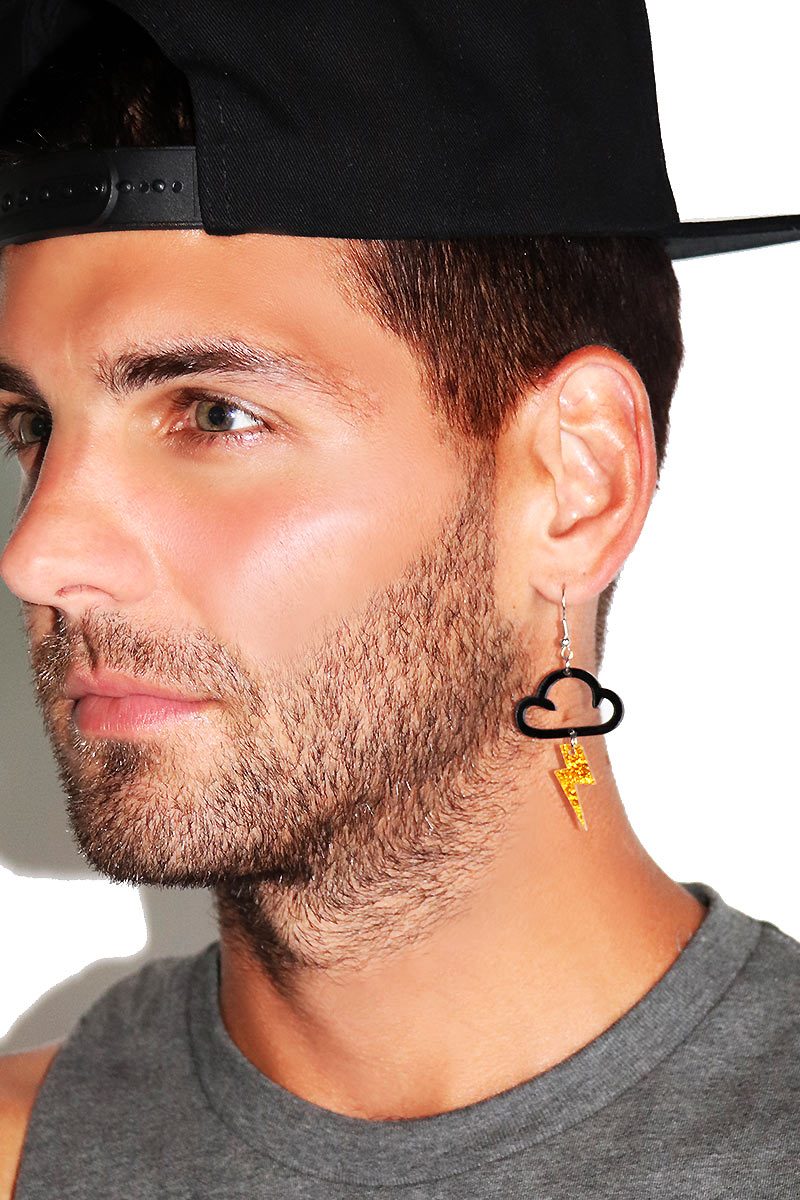 Stormy Night Single Earring-Black