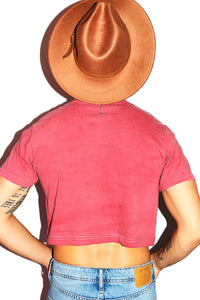Stud Vintage Crop Tee- Red