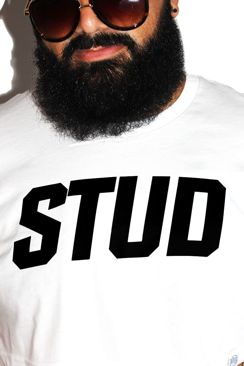 PLUS: Stud Extreme Crop Tee-White