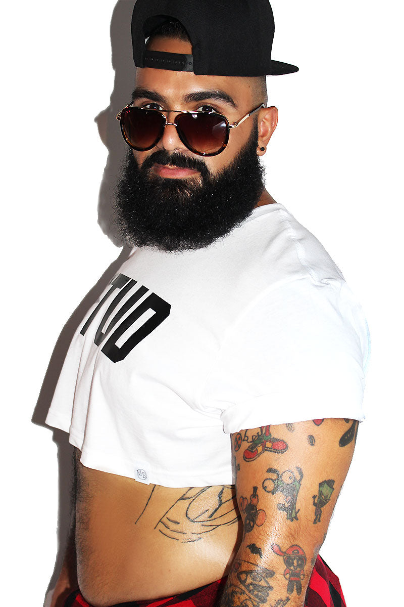 PLUS: Stud Extreme Crop Tee-White