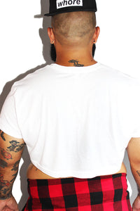 PLUS: Stud Extreme Crop Tee-White