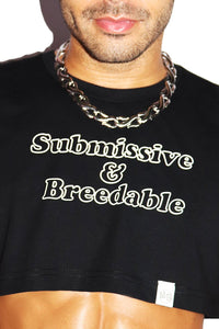 Submissive and Breedable Extreme Crop Tank- Black