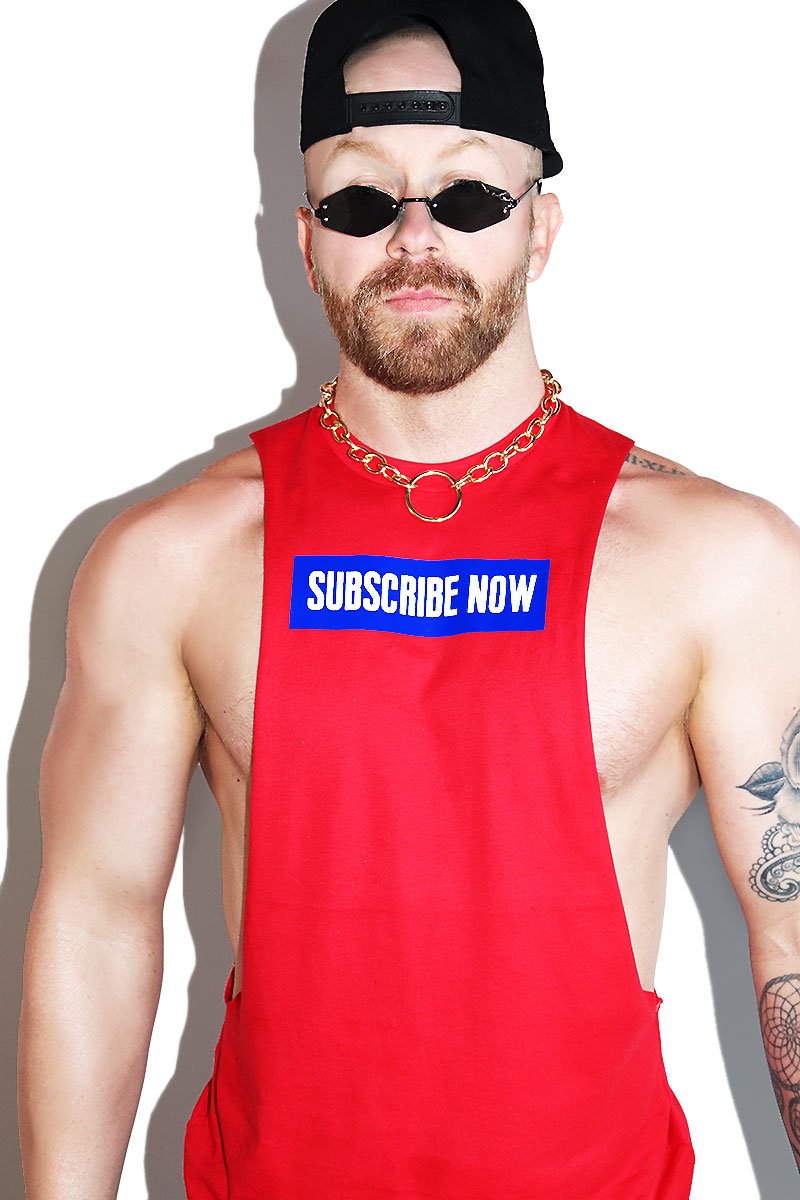 Subscribe Now Low Arm Shredder Tank- Red