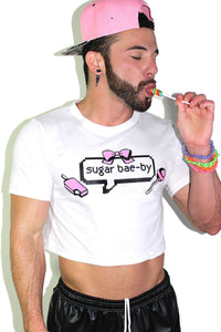 Sugar Baeby Crop Tee- White