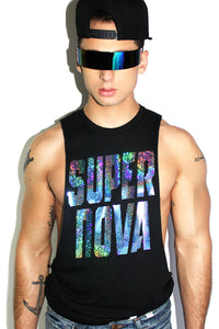 Super Nova Low Armhole Tank- Black