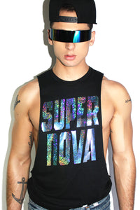 Super Nova Low Armhole Tank- Black
