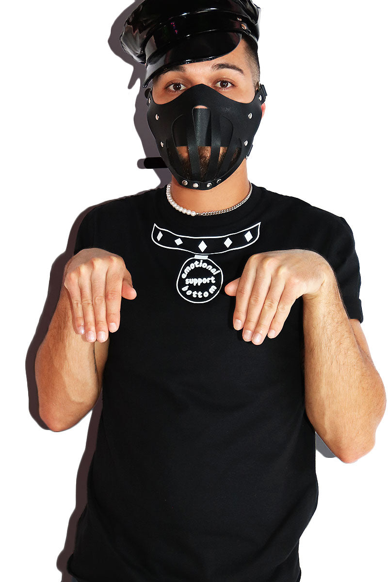 Emotional Support Bottom Tee-Black