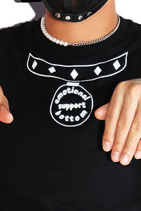 Emotional Support Bottom Tee-Black