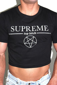 Supreme Top Bitch Crop Tee- Black