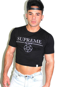 Supreme Top Bitch Crop Tee- Black