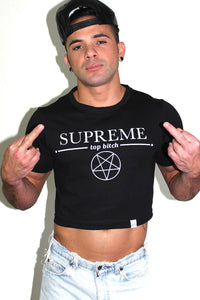 Supreme Top Bitch Crop Tee- Black