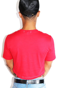 Take A Seat Crop Tee-Red