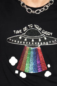 Take Me To Your Daddy Tee-Black