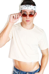 Core Crop Tee-Tan