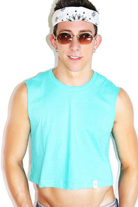 Core Crop Tank-Teal