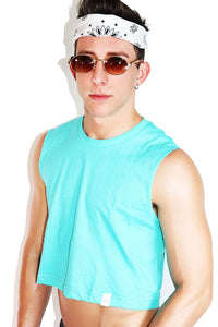 Core Crop Tank-Teal
