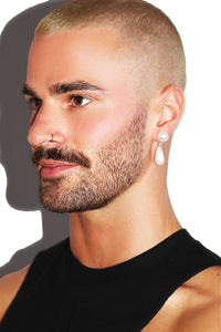 Slapshot Pearl Dangle Single Earring - White