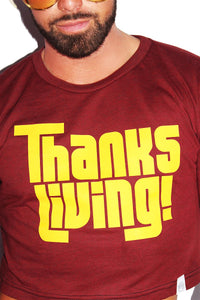 Thanks Living Long Sleeve Crop Tee-Burgundy