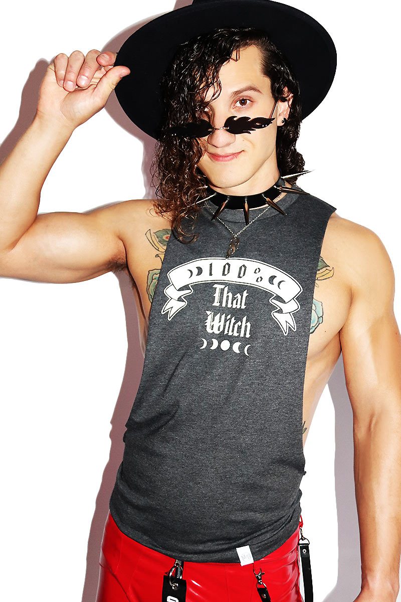That Witch Low Arm Shedder Tank- Dark Charcoal
